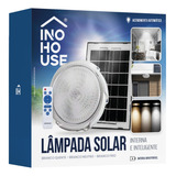 Luminaria Solar Interna Inteligente Controle Remoto 3 Cores Estrutura Branco