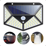 Luminária Solar Led 100 Leds Externa Sensor De Presença Segurança Arandela Lâmpada