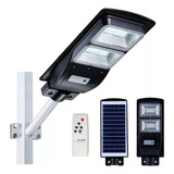 Luminária Solar Led 100w Poste Rua Publica C sensor controle