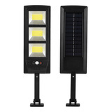 Luminária Solar Led Parede Refletore 300w Sensor C Controle Carcaça Preto 3 Treliça Luz Branco frio 3 7v