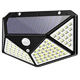 Luminária Solar Parede 100 Led Sensor Presença Com 3 Funções Refletor Arandela Lâmpada Refletor