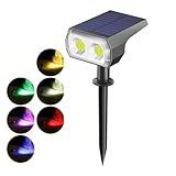 Luminária Solar Spot Espeto Solar De Jardim LED RGB 50W Fotovoltaico Decoração Luz Colorida Potente A Prova D Agua Marca GP Lumos