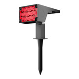 Luminária Spot Solar 60w Potente Jardim Led Vermelho Oversun Estrutura Preto