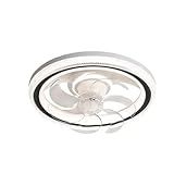 Luminária Ventilador De Teto Led 3 Cores C Controle Remoto Estrutura Branco Pás Transparente Diâmetro 49 Frequência 50 60hz Material Das Pás Acrílico Quantidade De Pás 7 110v 220v