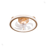 Luminária Ventilador Plafon Led Dourado C/ Controle Remoto