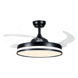Luminária Ventilador Plafon Led F Wind 36w 3k 4k 6 5k Estrutura Preto 110v 220v