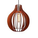 Luminaria Xangai Vazada Grande 40cm Mdf Iluminação Ambientes Cedro