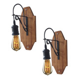 Luminarias Arandelas Madeira Parede Colonial Interna 2 Unds