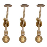 Luminarias Pendentes Kit 3 Corda Retro Completa Promoção