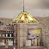 Luminárias Pendentes Tiffany Com 2 Luzes Estilo Missão Abajur Feito à Mão Com Vitral Antigo Abajur Rústico Para Cozinha Ilha Sala De Estar Sala De Jantar 1408675001