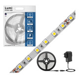 Luminario De Fita Led 5050 Rolo 5m 12v Ip20 P Perfil Sanca Super Brilho Branco Frio Com Fonte Alimentaçao