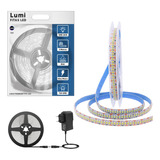 Luminario De Fita Ultra Led 2835 3m 240 Smd m 12v Ip20 Super Brilho Branco Quente Com Fonte Alimentaçao