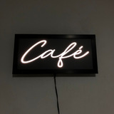 Luminoso Led Placa Decoração Interna Café Coffee Branco