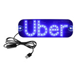 Luminoso Uber Led Plaquinha Aplicativo Ventosa Vidro Azul