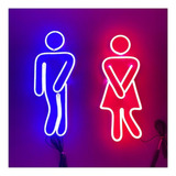 Luminoso Unissex Led Neon Quadro Placa Banheiro Toilet 30cm