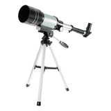 Luneta Astronômica F30070 Telescópio Refrator Hd 300mm 150x Cor Prateado