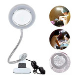 Lupa 8x Bancada Led Ring Light Mesa Manicure Estética