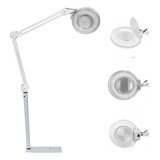 Lupa Articulada Aumento Lente 120mm Led Suporte Estetica