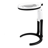 Lupa Aumento Leitura Bifocal Com Luz Lente 120mm 10 Leds
