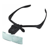 Lupa De Cabeça Óculos Profissional 5 Lentes Aumento Luz Led