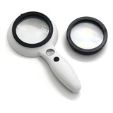 Lupa De Mão 12x Profissional Lente De Aumento Com Led