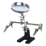Lupa De Mesa Bancada Com Suporte Pinça Garras Terceira Mão
