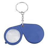 Lupa Dobrável E Portátil 10x Lente De 32mm De Diâmetro Com Chaveiro Estilo Bolso Mini Lupa Para Leitura De Letras Pequenas Azul 