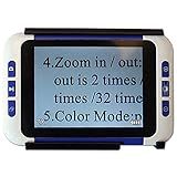 Lupa Eletrônica De Leitura Com Zoom De 2 32x Para Baixa Visão  Lupa De Vídeo Digital Portátil De 3 5 Polegadas  Lupa Portátil LED De Bolso Com Modos Iluminados E De Três Cores
