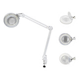 Lupa Luminária Articulada Profissional Led Aumento Com Fixador De Mesa Bancada Estetica Tatuagem