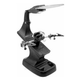 Lupa Mesa Bancada Garras 2 Leds Estação Solda Usb Pilhas