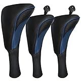 Lurexes Capas Para Cabeça De Taco De Golfe Para Fairway Woods Driver Hybrids 3 Peças De Malha De Pescoço Longo Para Fãs De Esportes Conjunto De Capas Para Cabeça De Taco De Golfe Com N Intercambiável