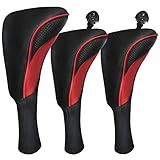 Lurexes Capas Para Cabeça De Taco De Golfe Para Híbridos De Motorista De Fairway Woods 3 Peças De Malha De Pescoço Longo Para Fãs De Esportes Conjunto De Capas Para Cabeça De Taco De Golfe Com N Inte
