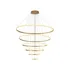 Lustre 6 Anéis Sala Pendente Moderno Led Dourado Jantar 180w