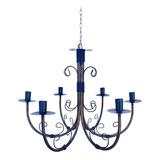Lustre Artesanal Ferro Sala Cozinha Verniz 6 Bocais Oferta