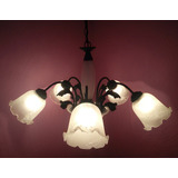 Lustre Bronze Com 7 Luminaria Murano 86060 