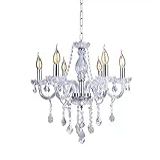 LUSTRE CRISTAL CANDELABRO 6 BRAÇOS TRANSPARENTE