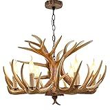 Lustre De 6 Luzes, Lustres De Estilo Rústico, Lustre De Chifre De Veado Com Base E14 Para Bar De Loja Em Casa (6 Braços De Lâmpada + 3 Braços) (cor: 6 Braços De Lâmpada + 3 Braços)