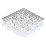 Lustre De Cristal Acrilico Dreamcrillic 40x40 Magnifico Cor Prateado 110v 220v bivolt 