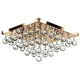 Lustre De Cristal Legitimo Classic Square 40x40 Cobre