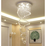 Lustre De Cristal Legitimo Pe Direito Alto duplo Base 50 Cm Estrutura Prateado 2 Metros 127 220v