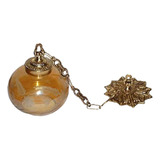 Lustre De Quarto Pendente Em Bronze Bola Ambar
