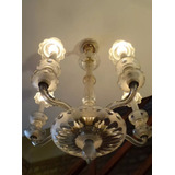 Lustre Em Cristal Francês Com 5 Lâmpadas Antigo