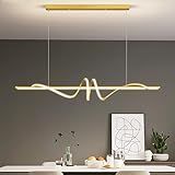 Lustre Espiral Moderno LED 99 1 Cm Ouro Linear Luz Pendente Acima Da Sala De Jantar Temperatura De Cor Ajustável 3000k 4500 6000k Luminárias LED Penduradas Para Cozinha Ilha Sala De Estar Quarto