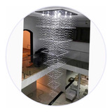 Lustre Grande Em Cristais Legítimos Base 1x1m 2 Metros Altur