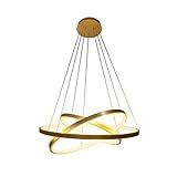 Lustre Led Moderno Pendente Anéis Led 89w 3 Arcos Diversas Cores Brinovar Dourado