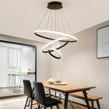 Lustre Led Moderno Pendente Anéis Led