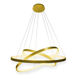 Lustre Led Pendente Moderno 3 Arcos Anéis 89w 60cm 5 Cores