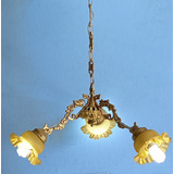 Lustre Luminaria Colonial 3 Braços Bronze