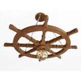 Lustre Luminária Pendente 65cm Leme De Navio Rústico 1b
