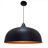 Lustre Luminária Pendente Aladim Preto Com Cobre 46cm Mesa Sinuca Bilhar Jogos Snooker Bares Barbearias Studio Varandas Area Gourmet Balcão
